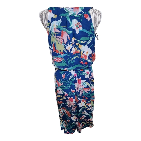 Sandra Darren Tie neck Sleeveless Floral print Maxi Dress - Picture 6 of 8